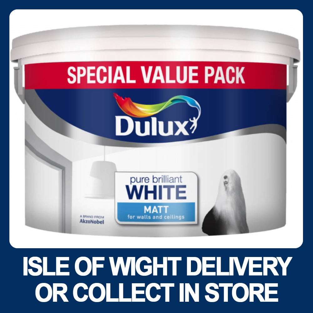 Dulux Matt Emulsion 7 Litre - Pure Brilliant White - Premium Matt Emulsion from Dulux - Just $21.50! Shop now at W Hurst & Son (IW) Ltd