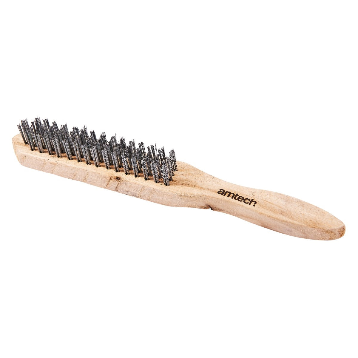 Amtech S3400 4 Row Wire Brush – Wooden Handle - Premium Wire Brushes from DK Tools - Just $1.2! Shop now at W Hurst & Son (IW) Ltd