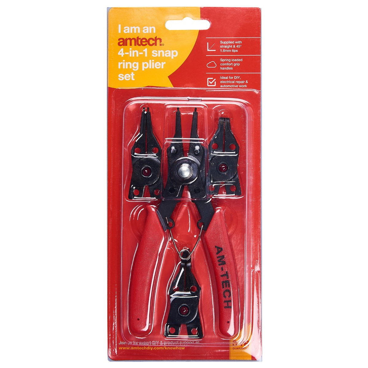 Amtech B1500 4-In-1 Snap Ring Pliers Set - Premium Circlip Pliers from DK Tools - Just $2.95! Shop now at W Hurst & Son (IW) Ltd