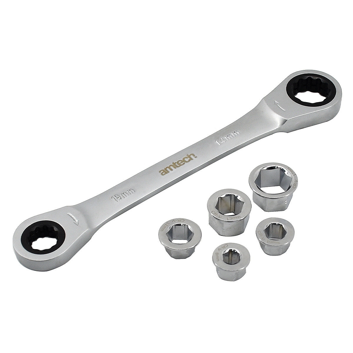 Amtech I1045 Metric Go-Through 72T CRV Ratchet Spanner Set of 6 - Premium Combination Spanners from DK Tools - Just $14.75! Shop now at W Hurst & Son (IW) Ltd