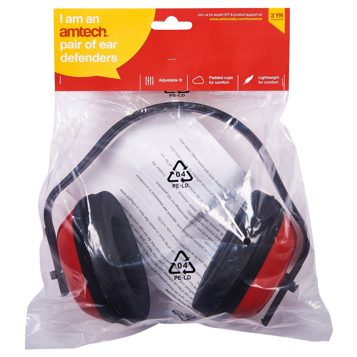 Am-tech A3570 Pair of Ear Defenders Ear Protection AM-TECH Am-tech Amtech Brand_Amtech Collections_Safety Clothing Google Product Product Type_Ear Protection Safety Access & Tool Storage Safety Clothing Tools