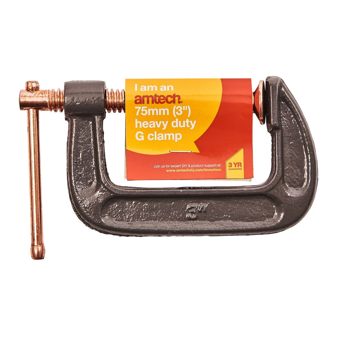 Amtech W5700 Heavy Duty G Clamp 75mm / 3in - Premium Clamps from DK Tools - Just $4.5! Shop now at W Hurst & Son (IW) Ltd