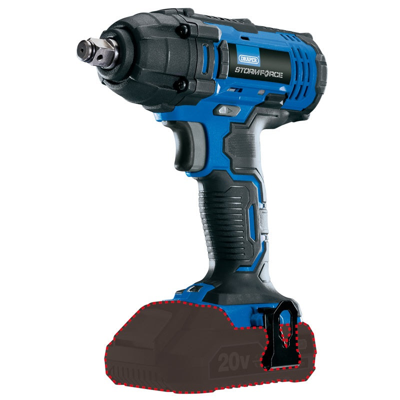 Draper 89519 Storm Force 20V Impact Wrench 1/2" Sq. Dr. 250Nm - Bare Unit - Premium Impact Wrenches from Draper - Just $49.99! Shop now at W Hurst & Son (IW) Ltd