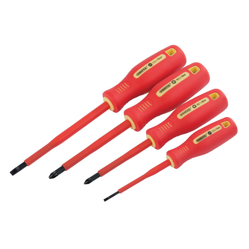 Draper 46539 Insulated Screwdriver Set 4 Piece Screwdriver Sets DRAPER Brand_Draper Collections_Screwdrivers / Hex Keys Draper Google Product Hand tools Product Type_Screwdriver Sets Screwdrivers & Hex Keys Tools