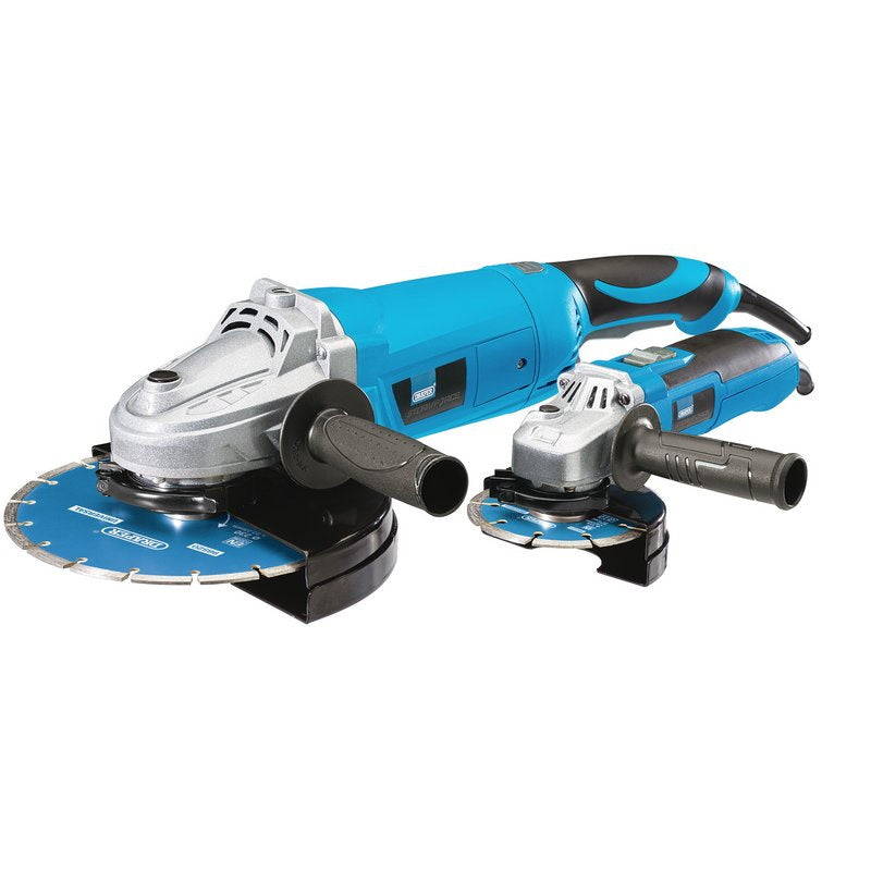 Draper 98520 Storm Force Angle Grinder Set of 2 - Premium Power Grinders from Draper - Just $75! Shop now at W Hurst & Son (IW) Ltd