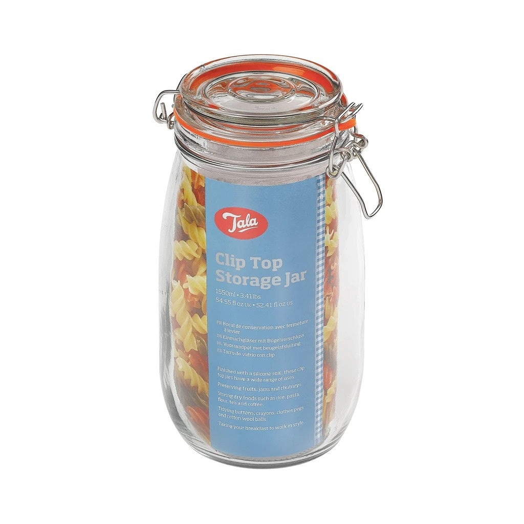 Tala 10A12815 Clip Top Glass Storage Jar - 1550ml - Premium Jars & Bottles from TALA - Just $6.65! Shop now at W Hurst & Son (IW) Ltd