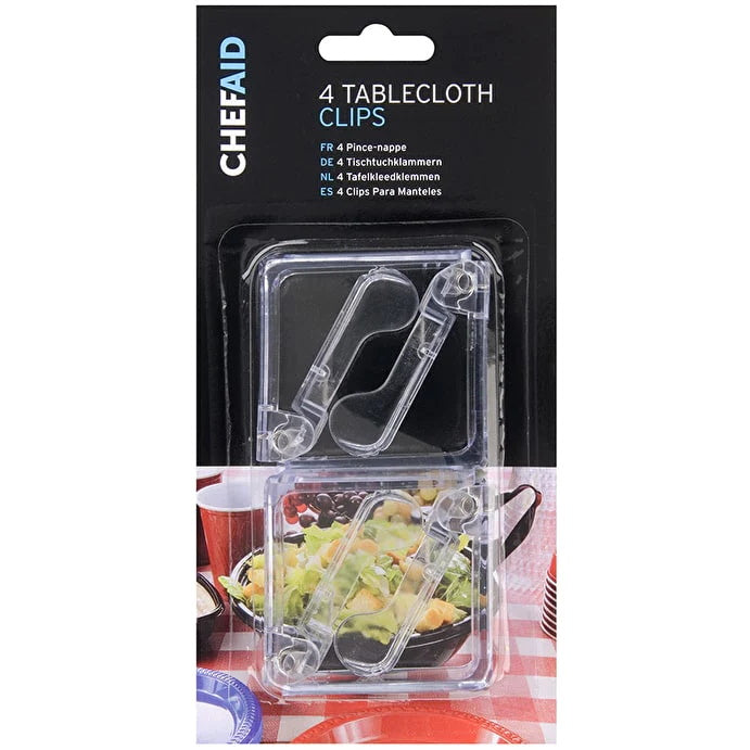 Chef Aid 10E09315 Tablecloth Clips Pkt4 - Premium Sundry Tableware from ChefAid - Just $1.99! Shop now at W Hurst & Son (IW) Ltd