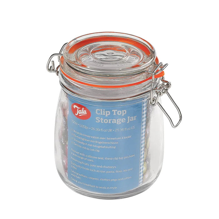 Tala 10A12870 Clip Top Glass Storage Jar - 750ml - Premium Jars and Bottles from TALA - Just $4.75! Shop now at W Hurst & Son (IW) Ltd