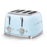 Smeg 4 Slice Steel Toaster - Pastel Blue 4 Slice Toasters Smeg Brand_Smeg Collections_Toasters Domestic Appliances electricals Google Product Product Type_4 Slice Toasters Smeg Toaster Toasters