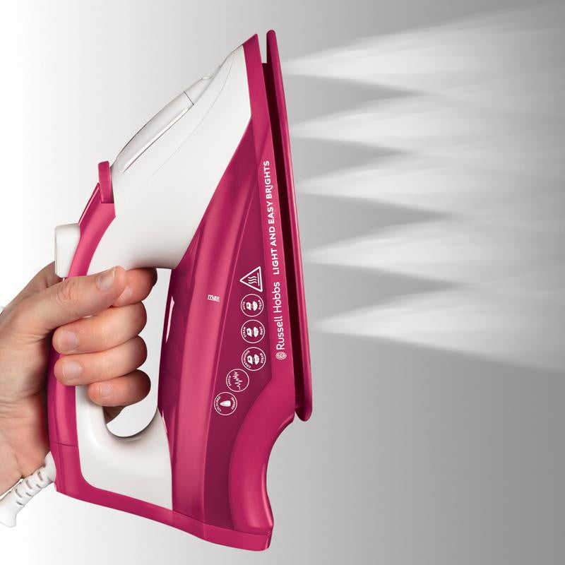 Russell Hobbs 26480 Light and Easy Brights Steam Iron 2400w - Berry and White - Premium Steam Irons from Russell Hobbs - Just $21.95! Shop now at W Hurst & Son (IW) Ltd