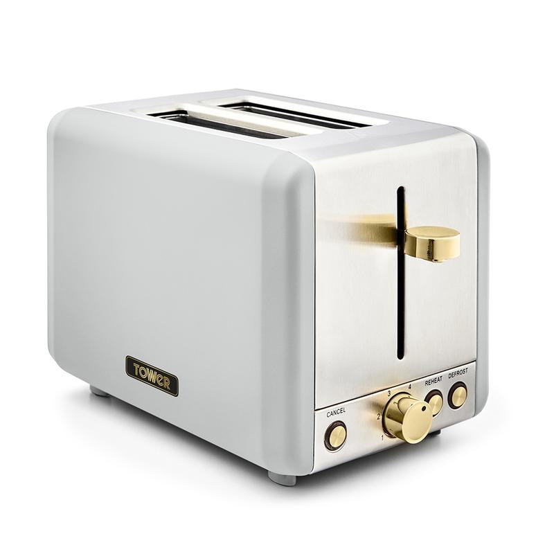Tower T20036WHT Cavaletto 2 Slice Toaster - Optic White - Premium Toasters from Tower - Just $33.95! Shop now at W Hurst & Son (IW) Ltd
