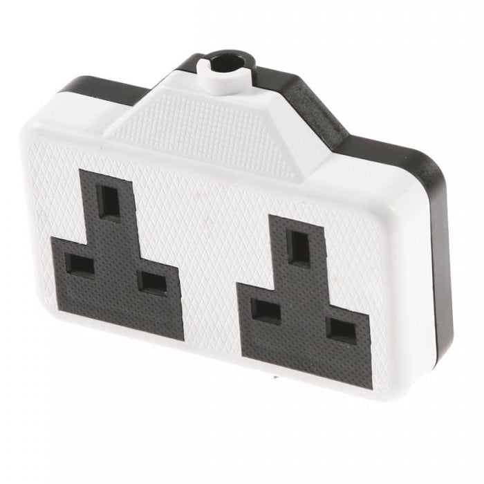 Trailing Socket 13A 2Gang Hard Wearing White & Black Extension Socket - Premium Extension Leads & Reels from SMJ - Just $4.5! Shop now at W Hurst & Son (IW) Ltd
