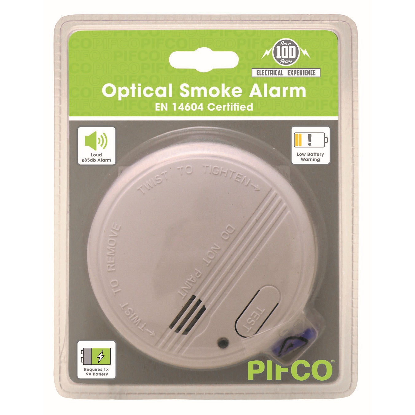 Optical Smoke Alarm ELA1159 - Battery Powered - Premium Smoke Alarms from Pifco - Just $7.99! Shop now at W Hurst & Son (IW) Ltd
