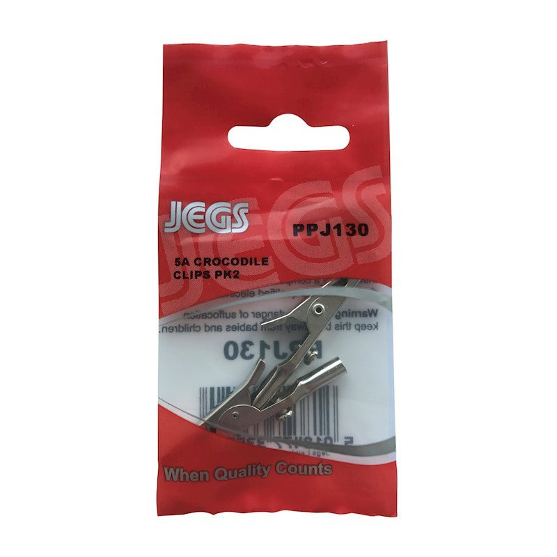 Jegs PPJ130 Crocodile Clips 5amp Pkt2 - Premium Clips/Clamps from Jegs - Just $1.39! Shop now at W Hurst & Son (IW) Ltd