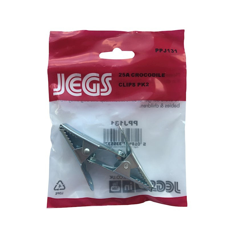Jegs PPJ131 Crocodile Clips 25amp Pkt2 - Premium Clips/Clamps from Jegs - Just $1.99! Shop now at W Hurst & Son (IW) Ltd