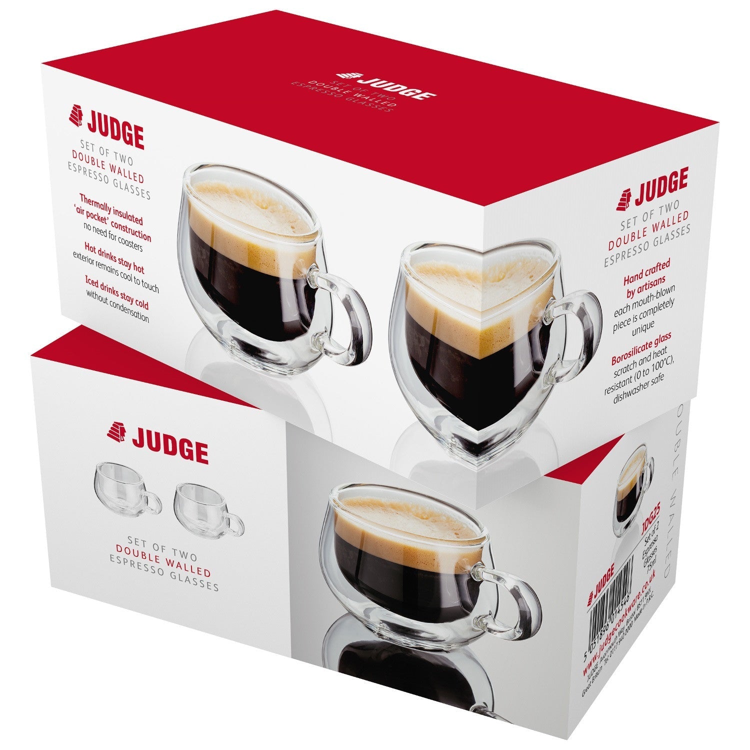 Judge JDG25 Double Walled Espresso Glasses Set of 2 - Premium Drinking Glasses from Horwood - Just $14.99! Shop now at W Hurst & Son (IW) Ltd