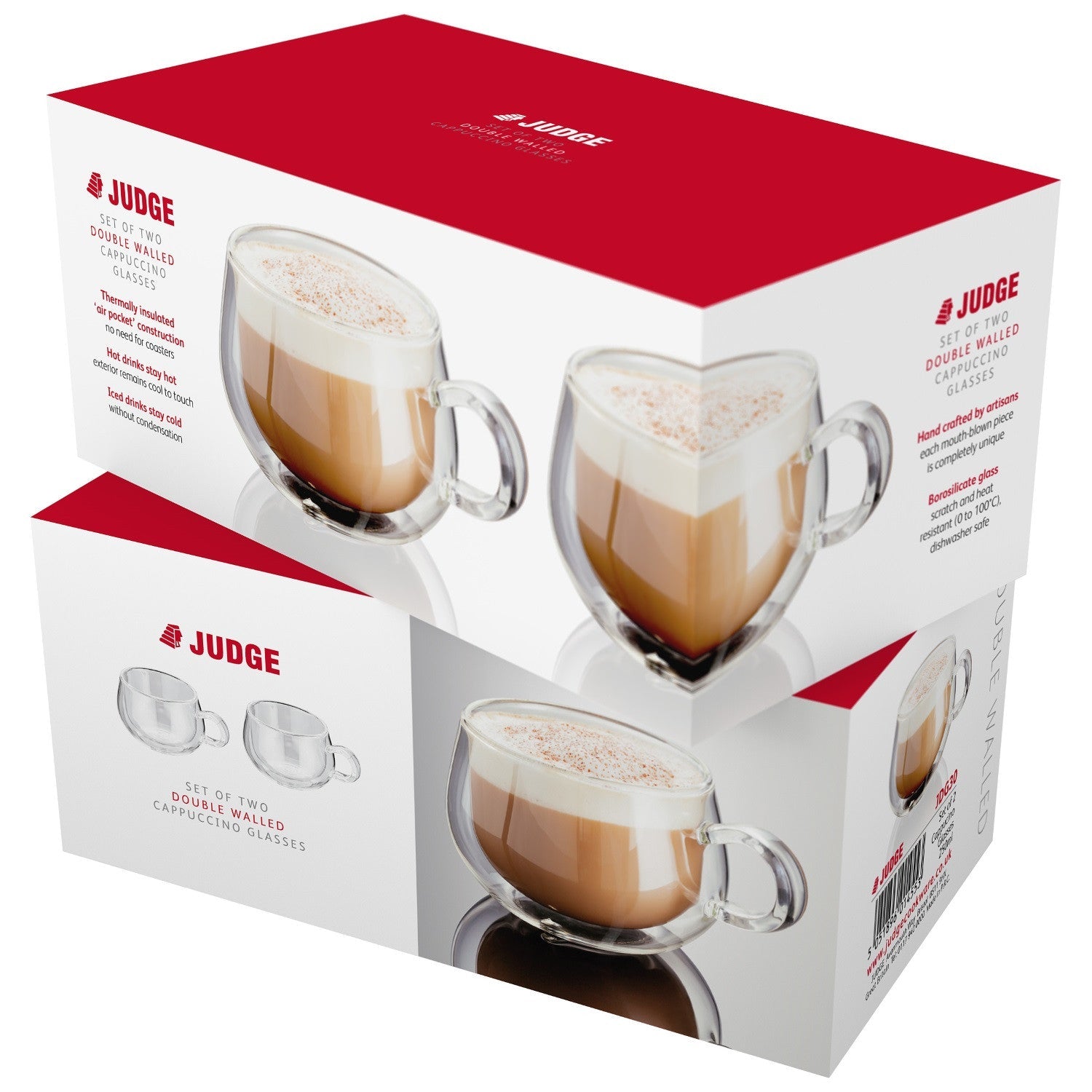 Judge JDG30 Double Walled Cappuccino Glasses Set of 2 - Premium Drinking Glasses from Horwood - Just $19.5! Shop now at W Hurst & Son (IW) Ltd