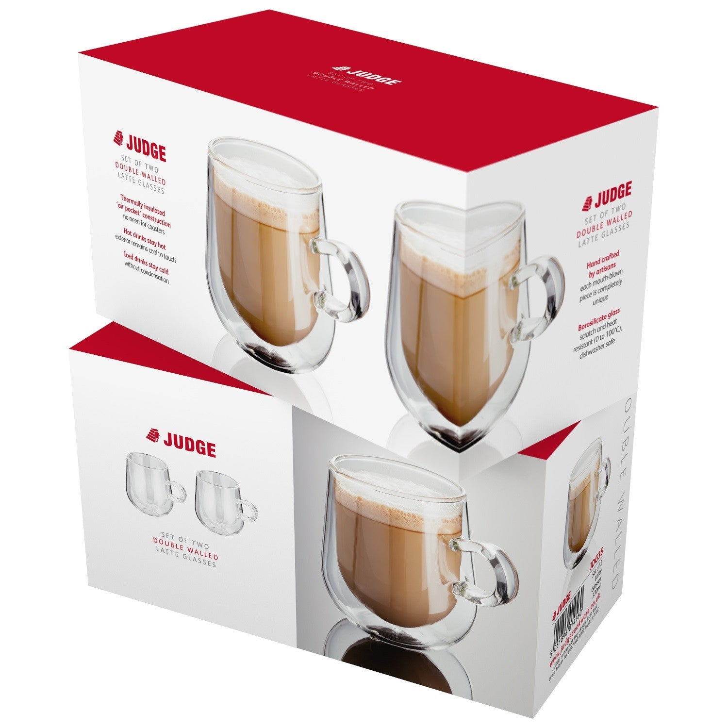 Judge JDG35 Double Walled Latte Glasses Set of 2 - Premium Drinking Glasses from Horwood - Just $19.99! Shop now at W Hurst & Son (IW) Ltd
