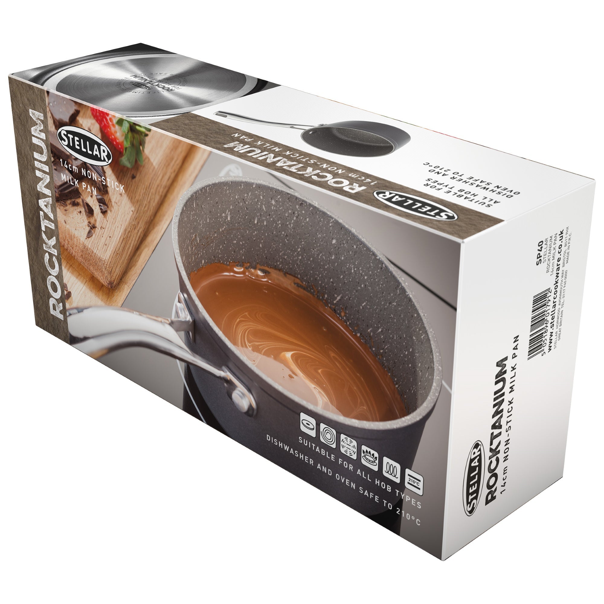 Stellar SP40 Rocktanium Milk Pan 14cm Non-Stick - Premium Milkpans from STELLAR - Just $29.99! Shop now at W Hurst & Son (IW) Ltd