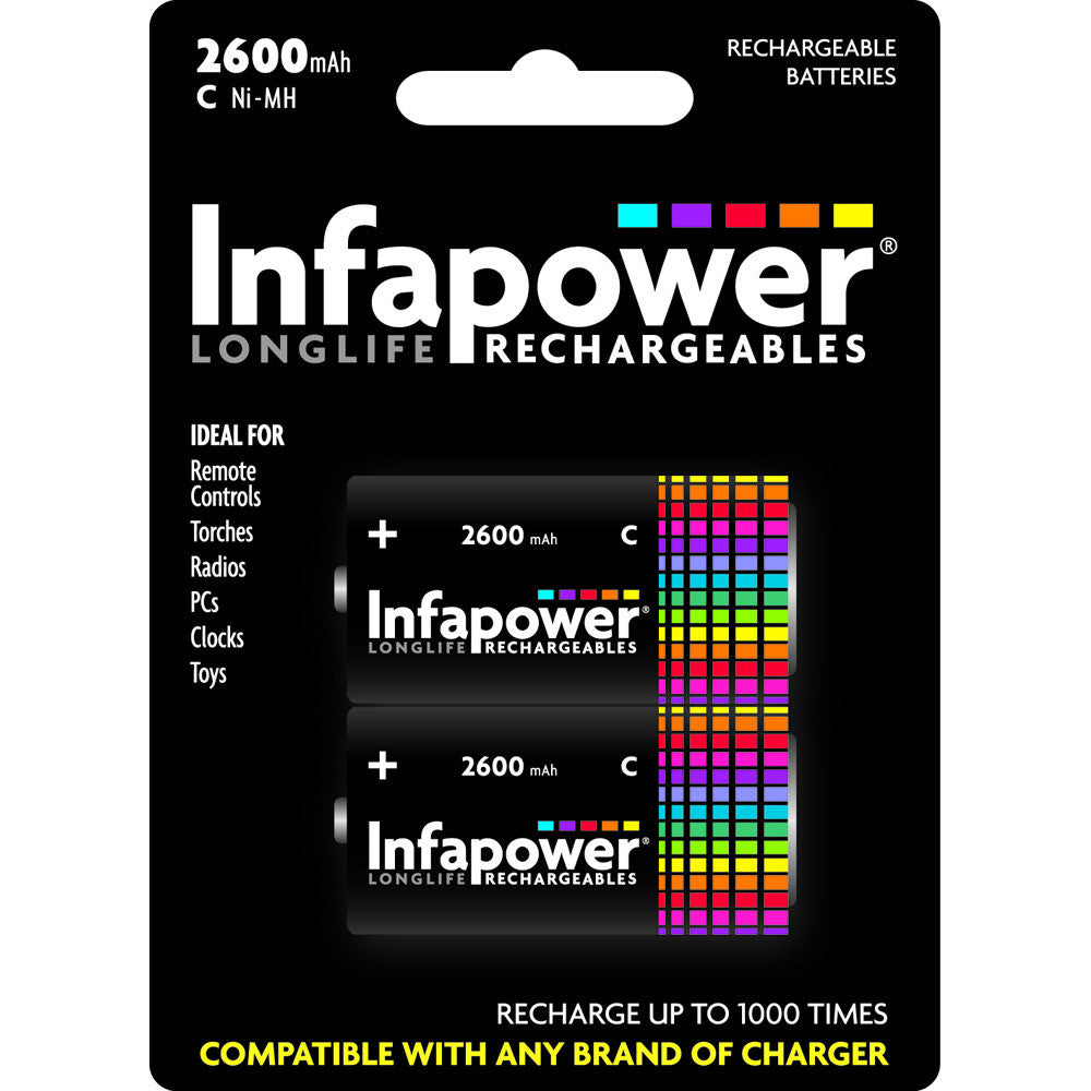 Infapower C 2600mAh - Pk 2 - Premium Size C Batteries from INFAPOWER - Just $7.90! Shop now at W Hurst & Son (IW) Ltd