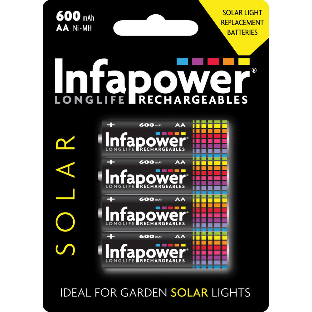 Infapower B008 AA Rechargeable Solar Light Batteries - Premium AA Batteries from INFAPOWER - Just $3.90! Shop now at W Hurst & Son (IW) Ltd