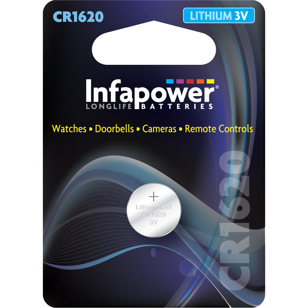 Infapower L906 CR1620 Button cell Battery Lithium 3V - Premium Button Cell Batteries from INFAPOWER - Just $1.30! Shop now at W Hurst & Son (IW) Ltd