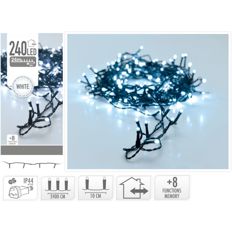 Koopman AX8902040 240 LED String Lights - White - Premium Christmas Lights from Noma - Just $19.0! Shop now at W Hurst & Son (IW) Ltd