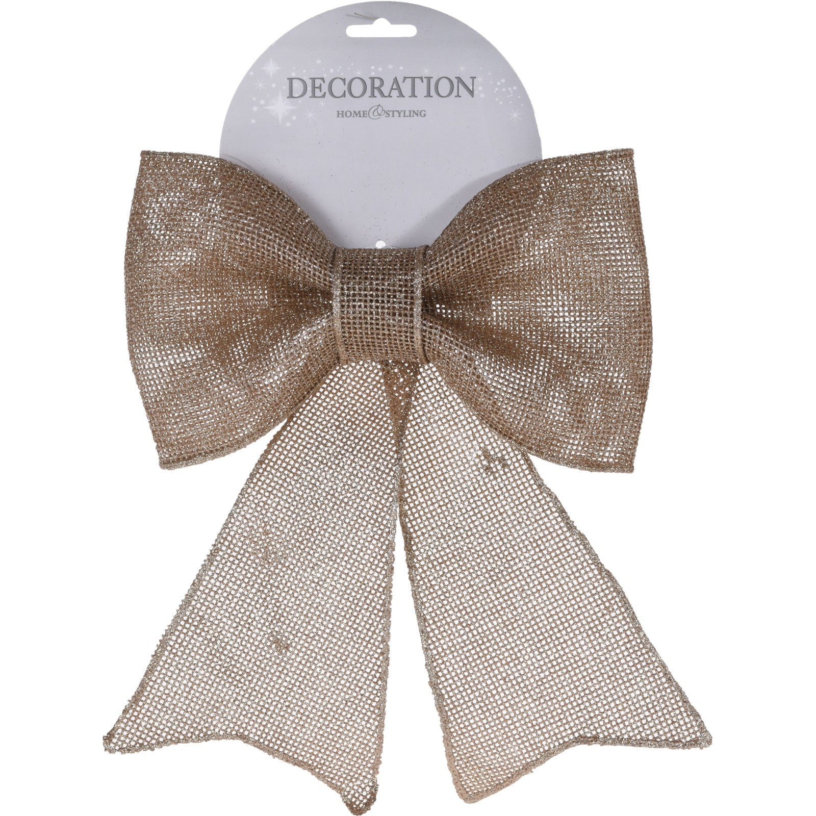 Home & Styling CAA006700 Christmas Bow 24cm - Champagne - Premium Christmas Decorations from Koopman International - Just $2.95! Shop now at W Hurst & Son (IW) Ltd