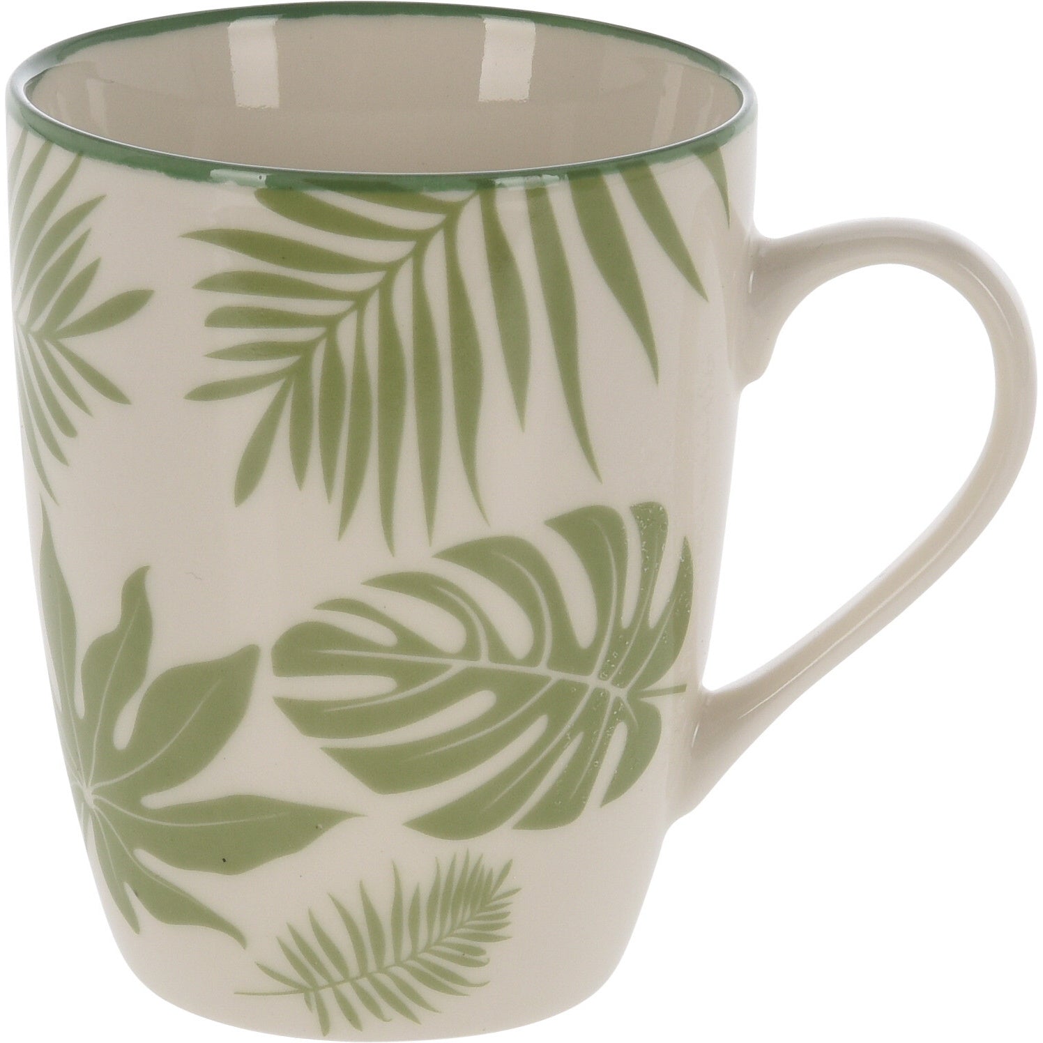 Siaki DN1801300 Porcelain Mug 320ml - Green Leaf Design - Premium Mugs from Koopman International - Just $3.50! Shop now at W Hurst & Son (IW) Ltd