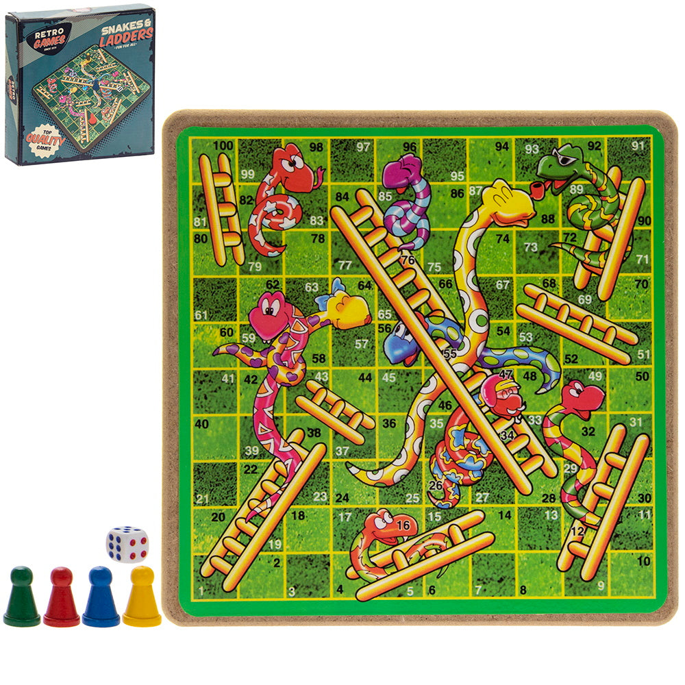 Retro Games LP62003 Snakes & Ladders - Premium Giftware from LESSER & PAVEY - Just $4.99! Shop now at W Hurst & Son (IW) Ltd
