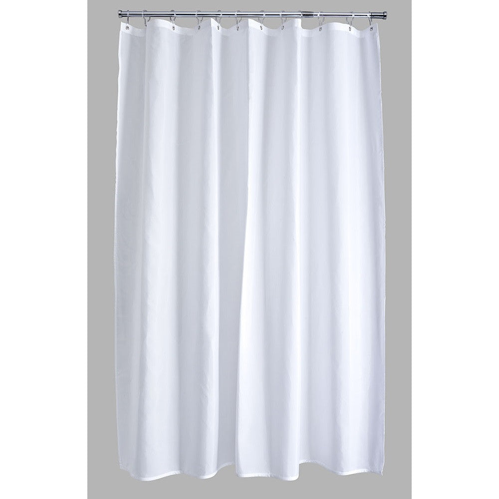 Mainstream 41338 Shower Curtain 200x180cm Polyester White - Premium Shower Curtains from Aqualona Products Ltd - Just $10.98! Shop now at W Hurst & Son (IW) Ltd