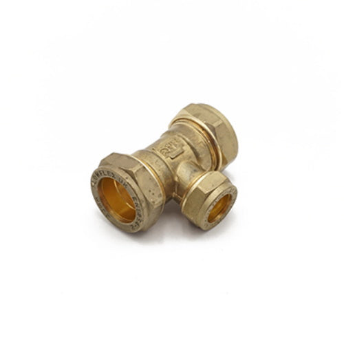 Compression Reducing Tee 22x22x15mm - Premium 22mm Compression Fittings from Mueller Primaflow - Just $4.80! Shop now at W Hurst & Son (IW) Ltd