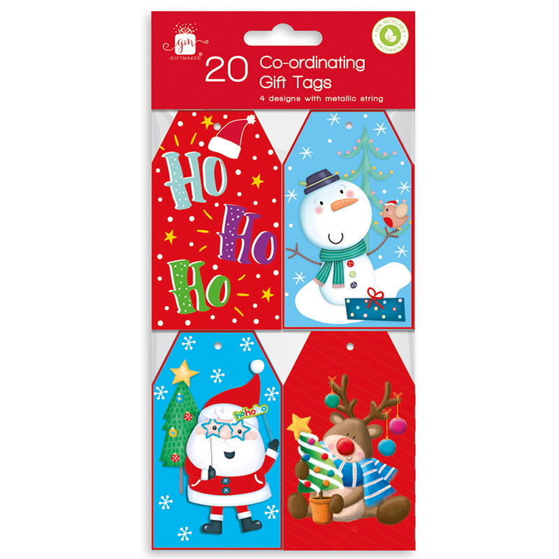 Giftmaker Collection XALGT1031 Christmas Novelty Cute Gift Tags Pkt20 - Premium Christmas Giftwrap from Giftmaker - Just $1.3! Shop now at W Hurst & Son (IW) Ltd