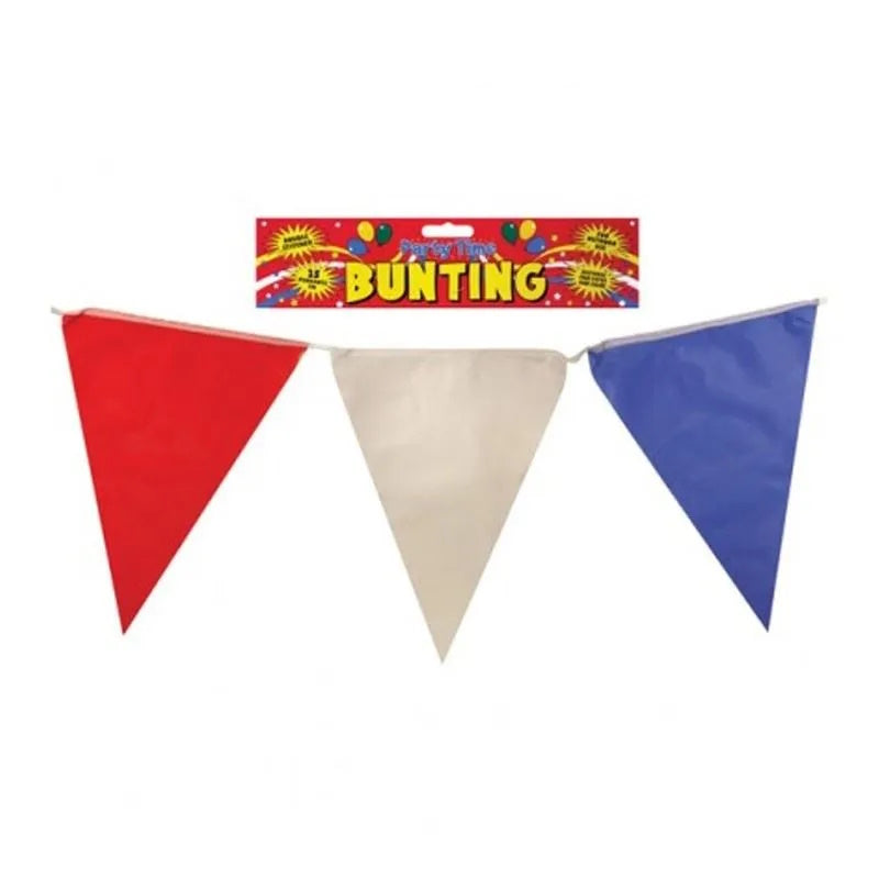 Party Bunting Red / White and Blue Nylon Bunting 7Mtr Giftware W J Nighs Apr23 Collections_Giftware Coronation Decor & Giftware Giftware Google Product Home King Charles III Mark.Williams Product Type_Giftware United Kingdom W J Nighs