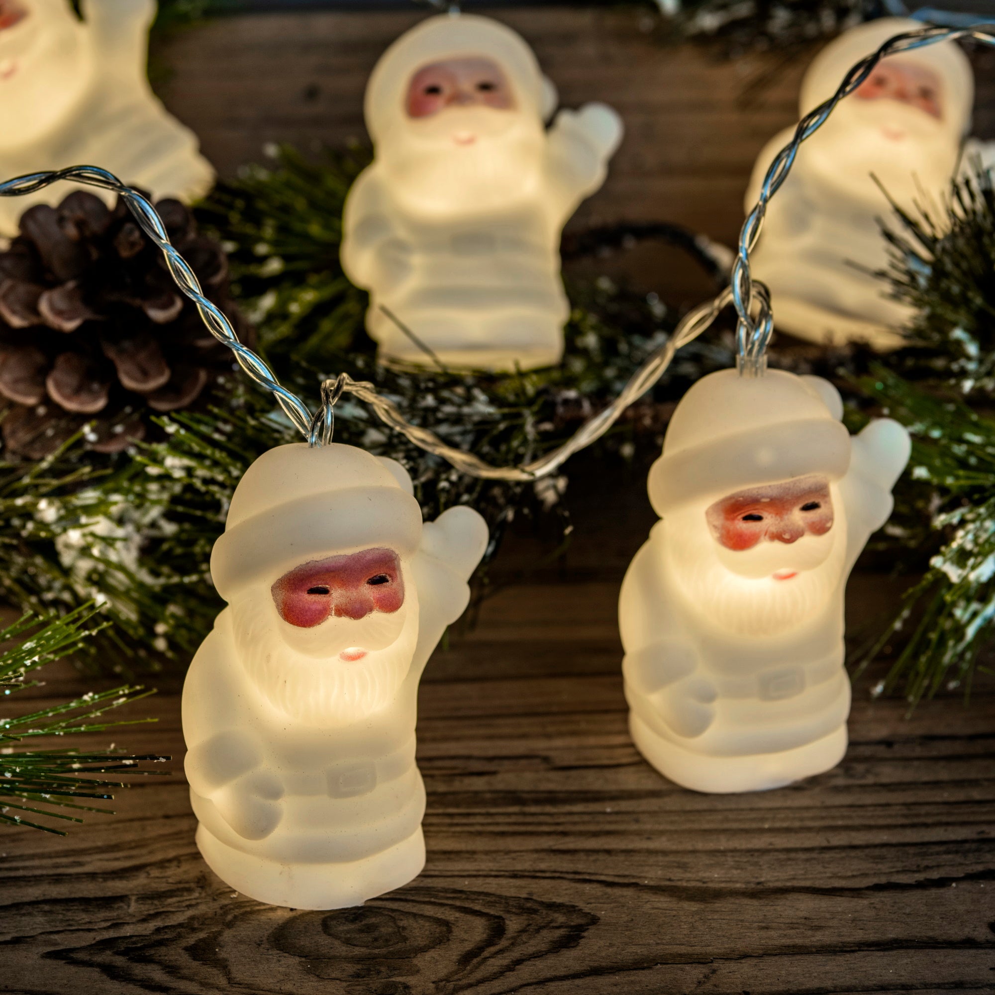 Noma 1019317 Squidgy Santa Garland 10 Warm White LED Lights - Premium Christmas Lights from Noma - Just $8.99! Shop now at W Hurst & Son (IW) Ltd