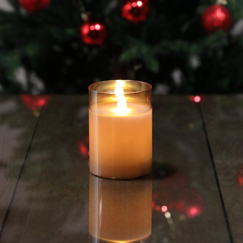 Noma 4619301 10CM Glass flickering candle - Premium Light Up Decorations from Noma - Just $10.99! Shop now at W Hurst & Son (IW) Ltd