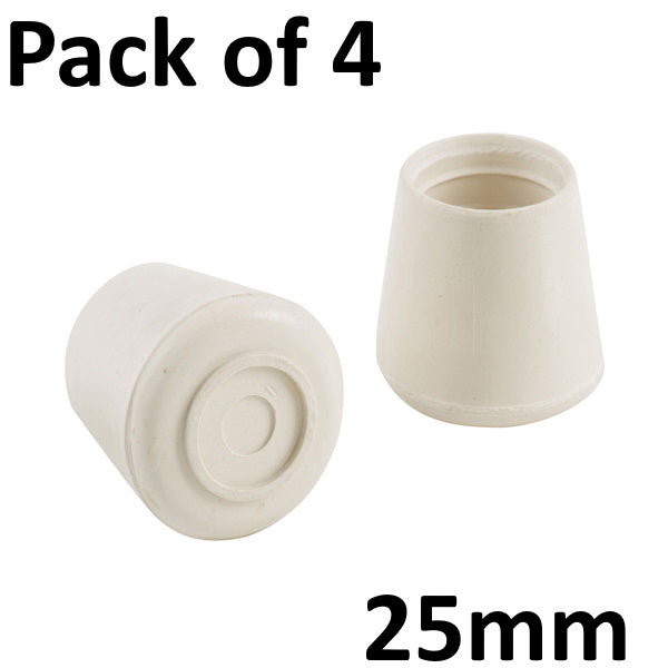 Basics by Select 31927 Rubber Leg Tips White Pkt4 - 25mm - Premium Castors from Select Hardware - Just $3.50! Shop now at W Hurst & Son (IW) Ltd