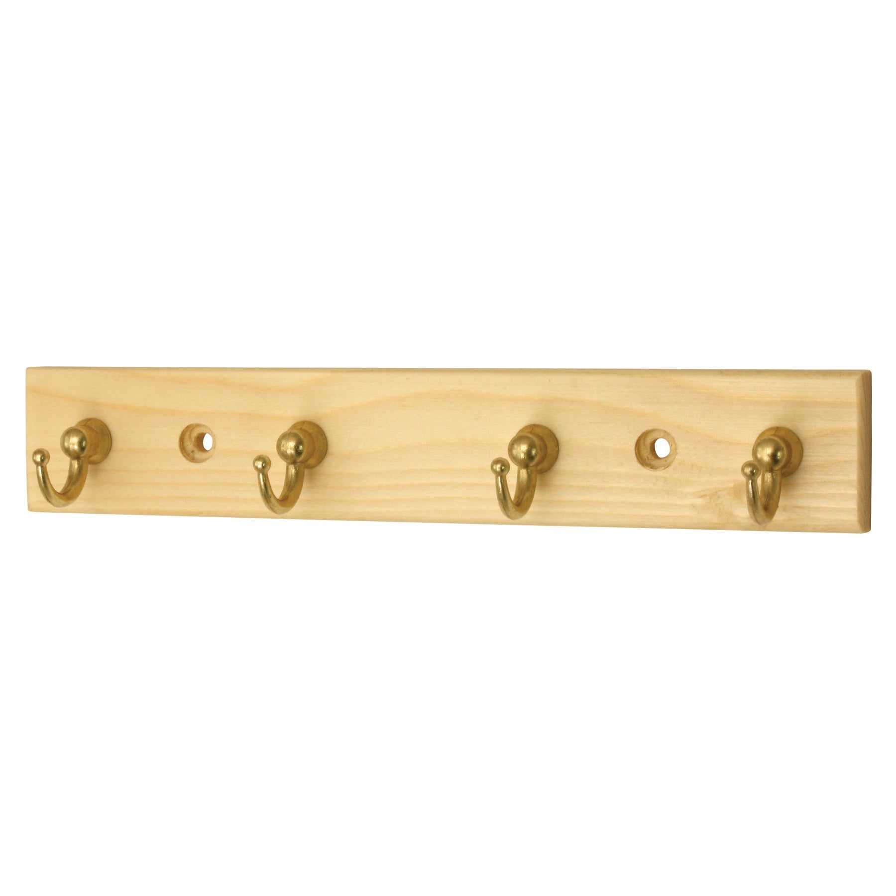 Headbourne HR2204L Enty Hookrail 4 Brass Key Hooks Pine Board - Premium Key Storage from Headbourne - Just $3.50! Shop now at W Hurst & Son (IW) Ltd
