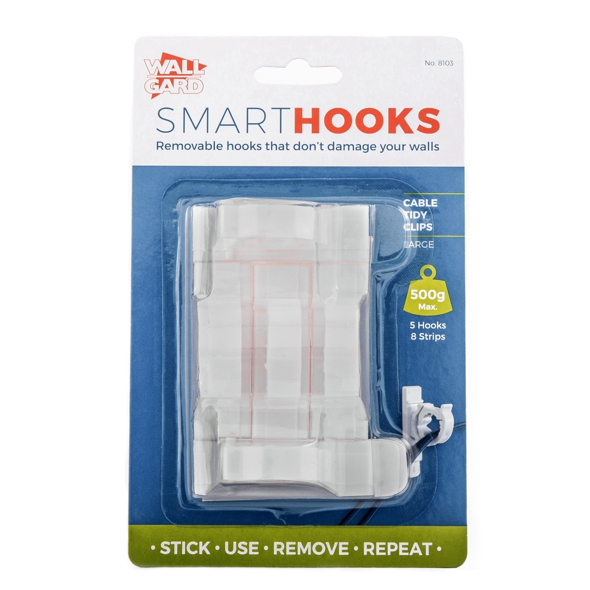 Wallgard Smart Hooks 8103 White Cable Tidy Clips Pkt5 - Large - Premium Cable Clips from Select Hardware - Just $3! Shop now at W Hurst & Son (IW) Ltd