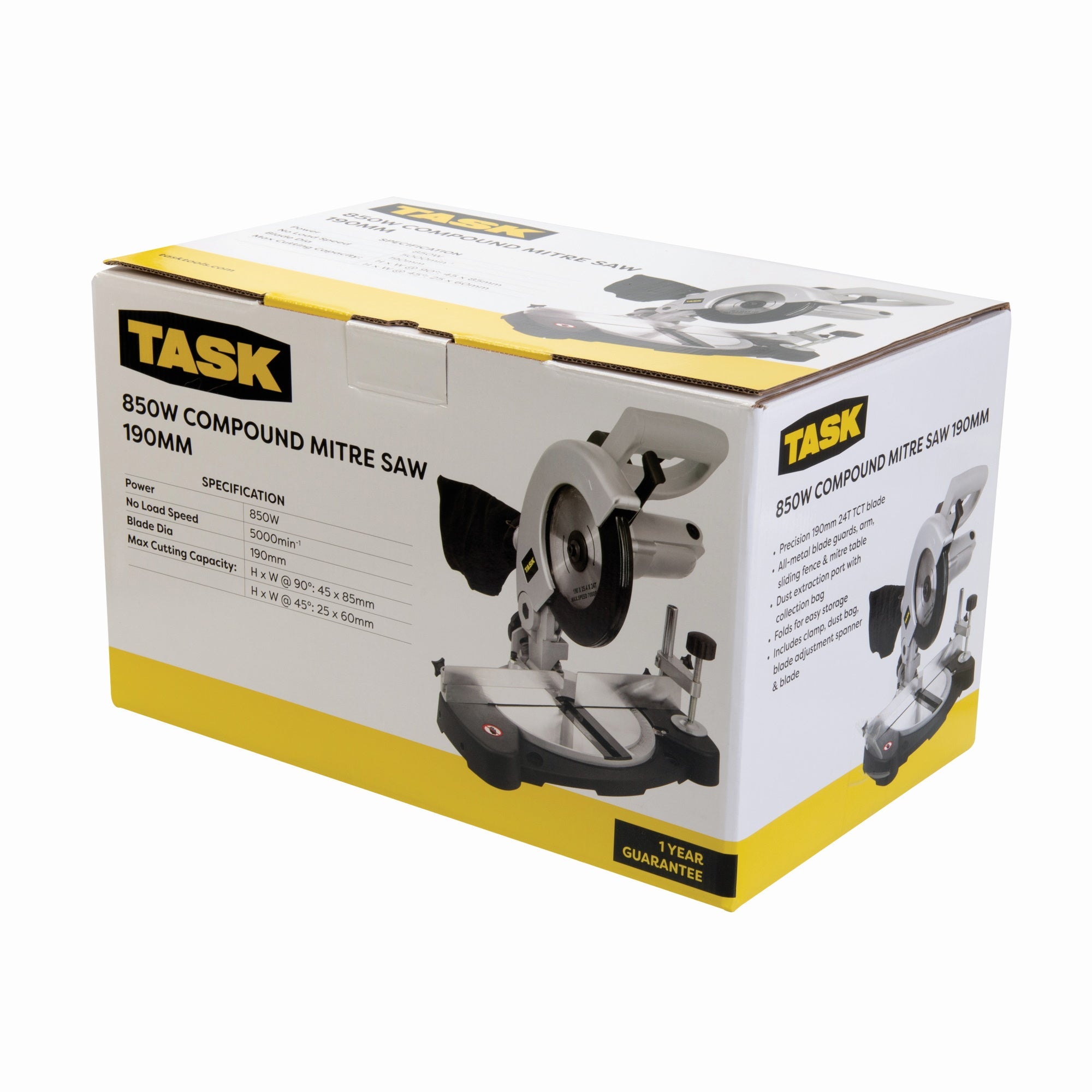Task 928428 Compound Mitre Saw 850W 190mm - Premium Power Saws from Toolstream - Just $78.95! Shop now at W Hurst & Son (IW) Ltd