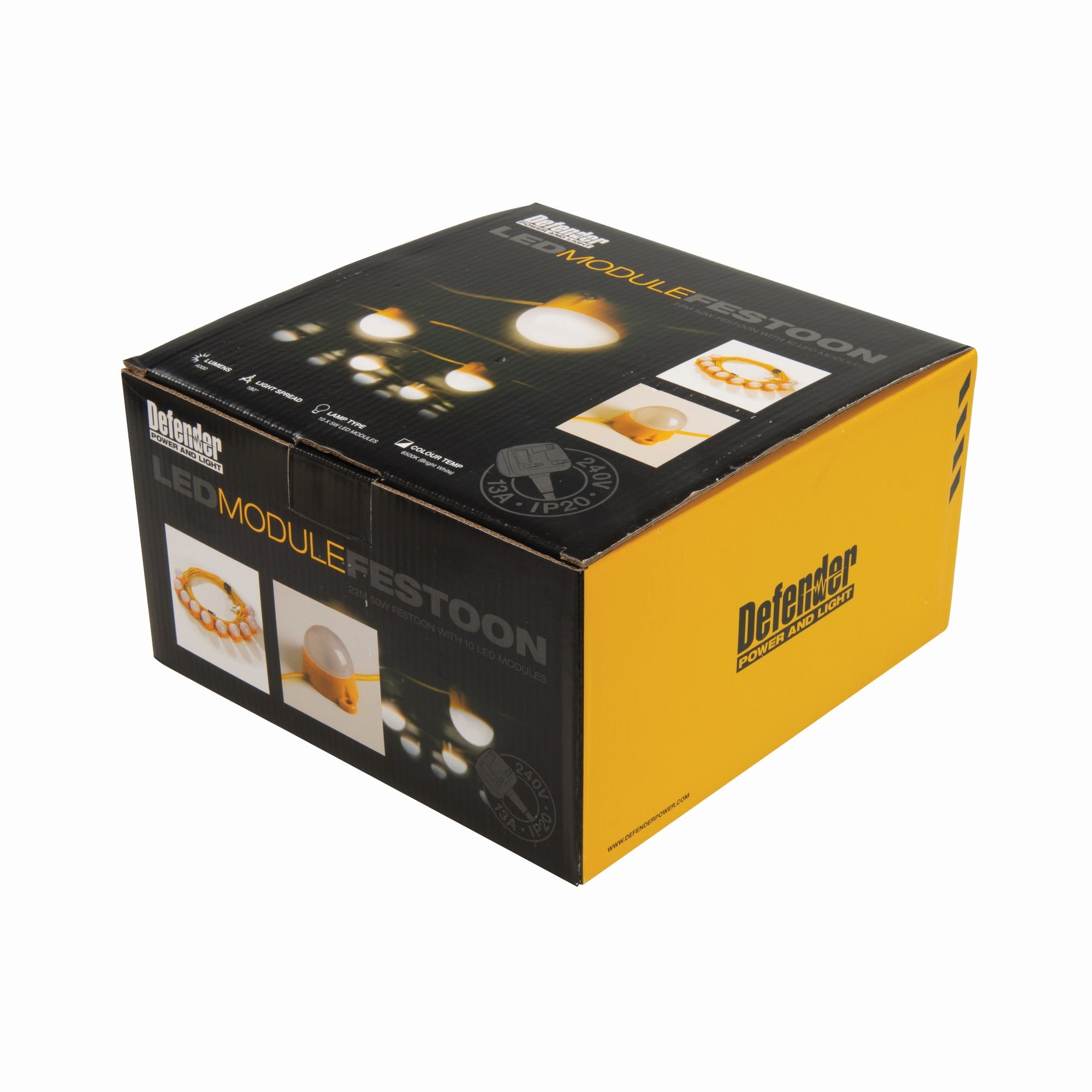 Defender E89817 22m LED Encapsulated Festoon String Lights 10x5W - Premium Worklights from Toolstream - Just $55.99! Shop now at W Hurst & Son (IW) Ltd