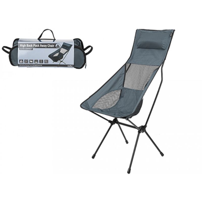 Summit 633119 High Back Pack Away Chair - Slate Grey - Premium Folding Chairs from Summit - Just $42.50! Shop now at W Hurst & Son (IW) Ltd