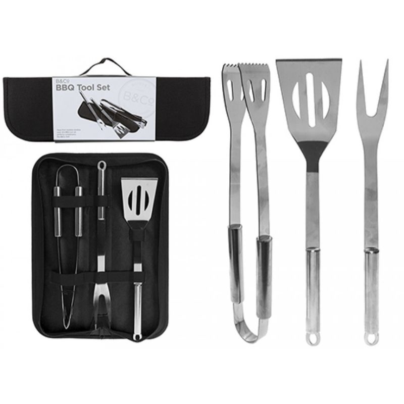 Summit BBQ Tool Set 3 Piece With Carry Case - Premium Barbecue Accessories from Summit - Just $12.00! Shop now at W Hurst & Son (IW) Ltd