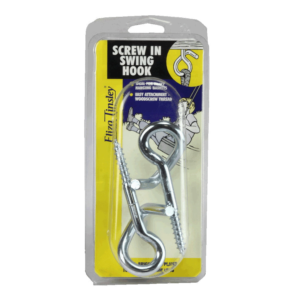 Eliza Tinsley 4186-754 Screw In Swing Hooks BZP Pkt2 Screw Hooks eliza tinsley Brand_Eliza Tinsley Collections_Hooks / Eyes Eliza Tinsley Google Product Hooks & Eyes Ironmongery Product Type_Screw Hooks