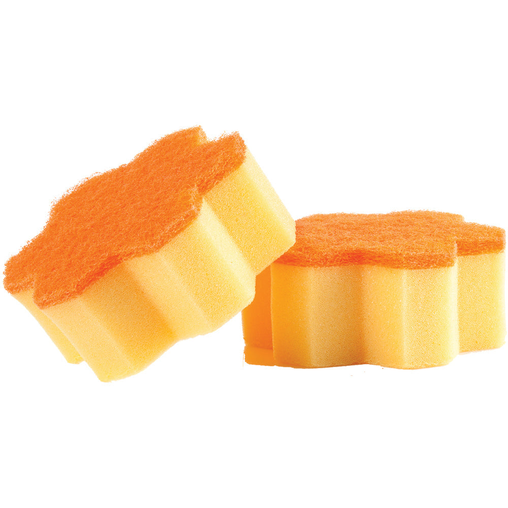 Minky AA84001203 Flower Scourers - Pack of 2 - Premium Scourers / Sponges from Vale Mill - Just $1.50! Shop now at W Hurst & Son (IW) Ltd