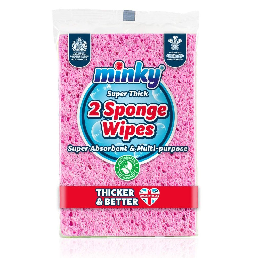 Minky AA72001201 Thick Sponge Wipes - Pack of 2 - Premium Scourers / Sponges from Vale Mill - Just $1.99! Shop now at W Hurst & Son (IW) Ltd