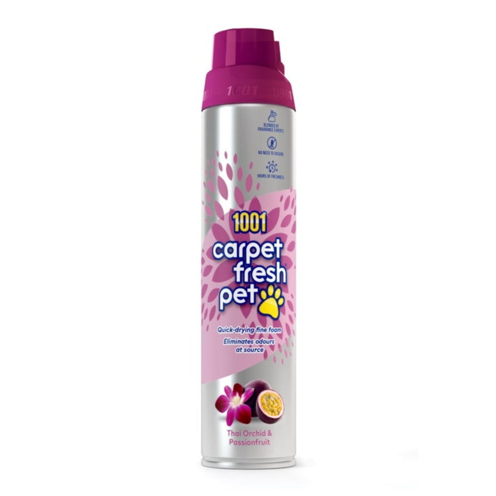 ** 1001 Carpet Fresh Pet 300ml Aerosol - Thai Orchid & Passionfruit Carpet / Floor Cleaning WD40 Company Ltd 1001 Carpet Care Brand_1001 Clean It Cleaning Consumables Collections_Cleaning Consumables iowonly Not Google Product Type_Carpet / Floor Cleaning Resized Restricted WD-40 WD40 Company Ltd