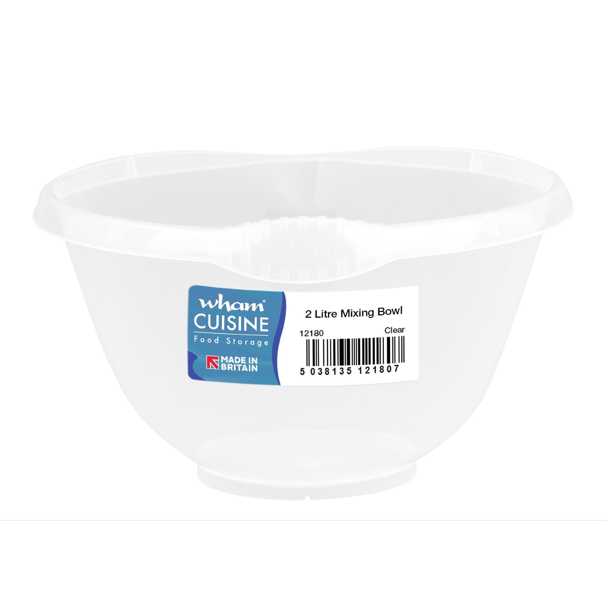 Wham 12180 Cuisine Plastic Mixing Bowl 2Ltr - Clear - Premium Mixing Bowls from What More UK Ltd - Just $1.70! Shop now at W Hurst & Son (IW) Ltd