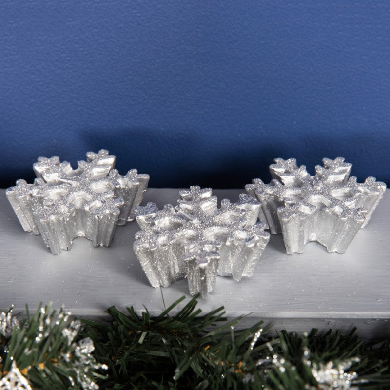 Widdop Bingham XM3019 Silver Snowflake Candles Pack of 3 - Premium Candles from Widdop Bingham - Just $2.99! Shop now at W Hurst & Son (IW) Ltd