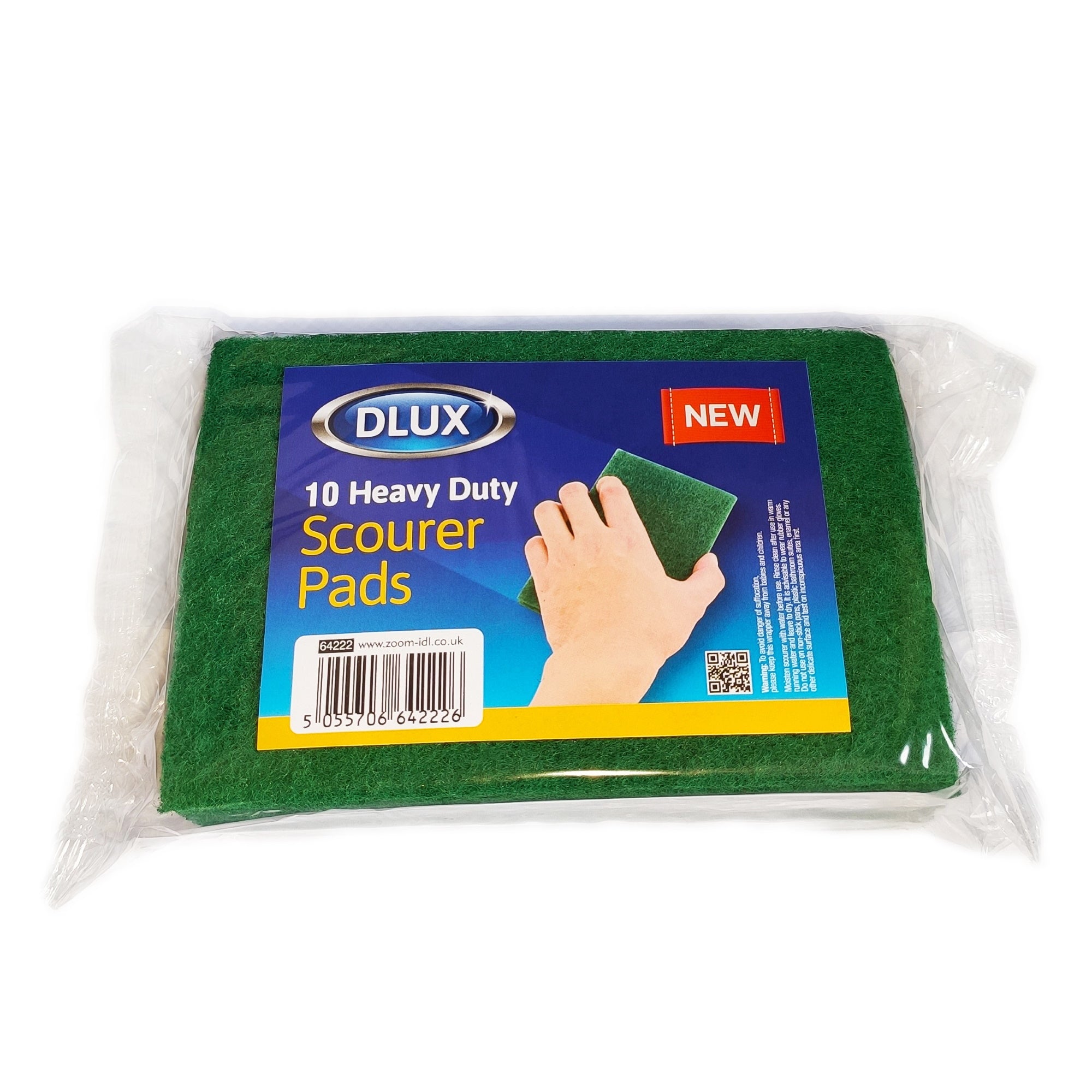Dlux 64222 Heavy Duty Scourers Green Pkt10 - Premium Scourers / Sponges from Zoom Imports - Just $1.25! Shop now at W Hurst & Son (IW) Ltd